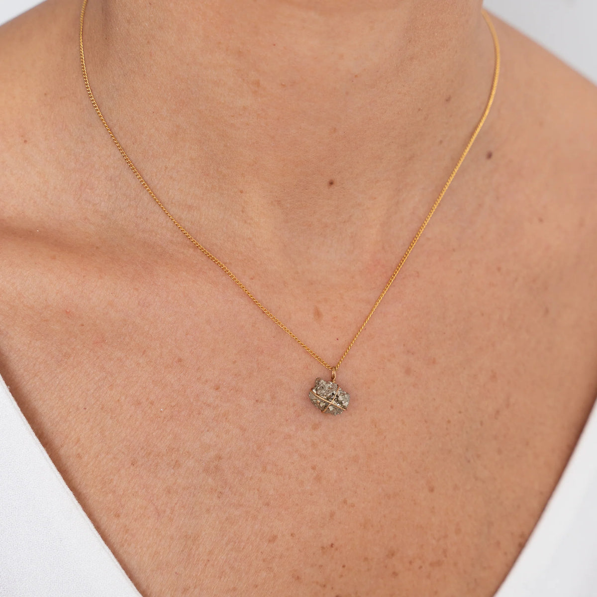 Collar Cadena Oro Pirita