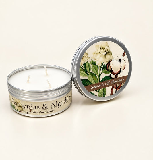 Lata Gardenias y Algodón